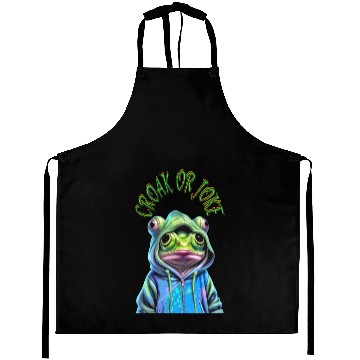 Discover Funny Frog Goes Trick or Treating Aprons