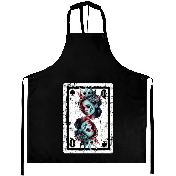 Discover Queen of Spades Gothic Card Game Halloween Creepy Aprons
