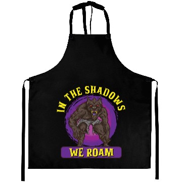 Discover Funny Horror Werewolf Lycanthropy Full Moon Shapes Aprons
