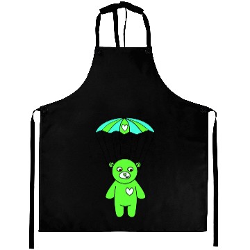 Discover Teddy Bear - The Green Skydiver Aprons