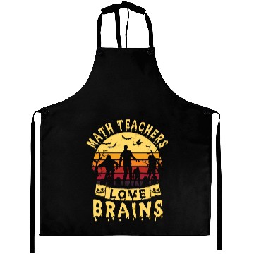 Discover Math Teachers Love Brains Halloween Aprons Math
