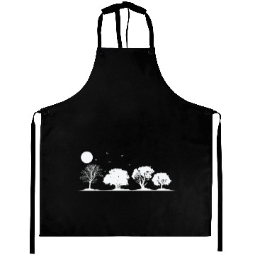 Discover Trees at full Moon Nature Forests Leaves Aprons