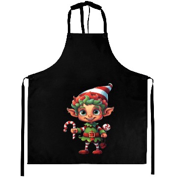 Discover Christmas Elf Candy Cane X-Mas Pajamas Party Aprons