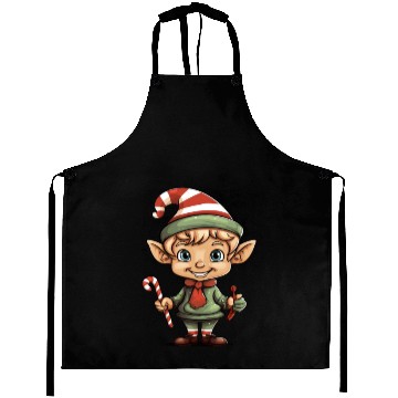 Discover Christmas Elf Candy Cane X-Mas Pajamas Party Aprons
