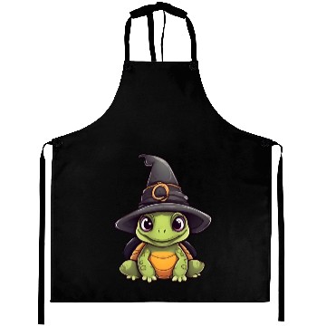 Discover Cute Halloween turtle with a witch hat. Aprons
