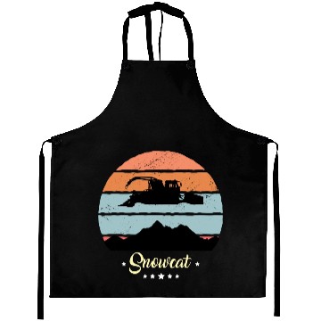 Discover Snowcat Vintage Snow Vehicles Retro Sunset Aprons