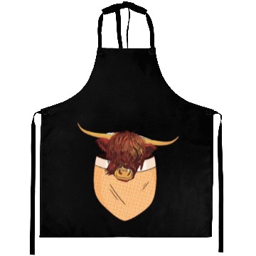 Discover Scottish Highland Cow Pocket Design Aprons