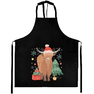 Discover Scottish Highland Cow Christmas Costume Aprons