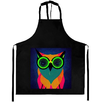 Discover Mod Owl: Bold Owl with Green Glasses Aprons