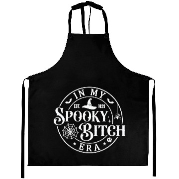 Discover Spooky Witch Design Ready for Halloween Night Aprons