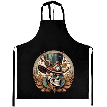 Discover Steampunk Espresso Skeleton Steampunk Skull Aprons