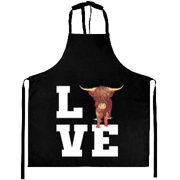 Discover Love Scottish Highland Cow Outfit Aprons
