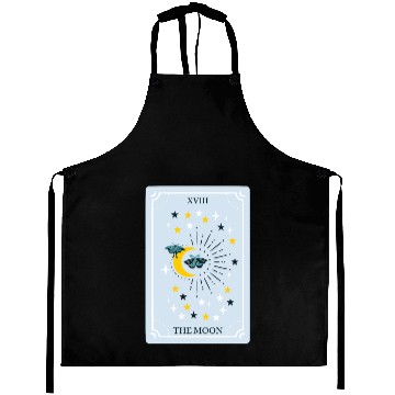 Discover Cute Moon Card Aprons