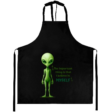 Discover Alien Believe in Yourself Aprons