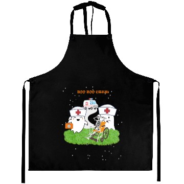 Discover Funny Halloween Boo Boo Crew Ghost Nurse Aprons