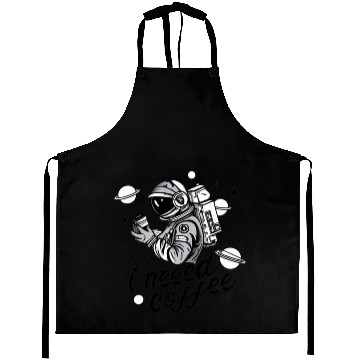 Discover D83D DE80 Astronaut Asking for Coffee, Whimsical Designs Aprons
