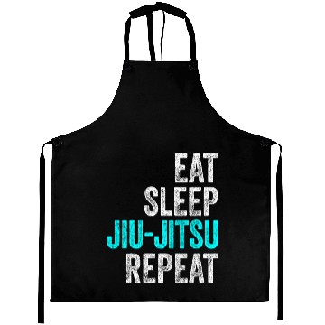Discover Eat Sleep Jiu-Jitsu Repeat Funny BJJ Aprons