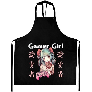 Discover Gamer girl Anime Lollipop girl Aprons