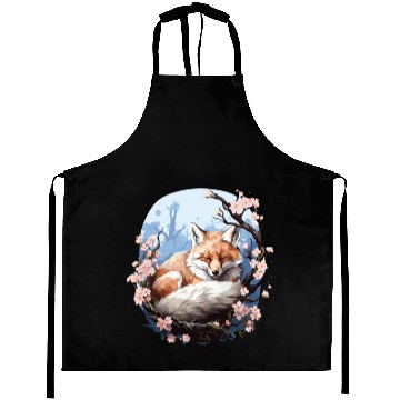 Discover Sleeping Fox Sleepyhead Napping Sleep Fox Lover Aprons