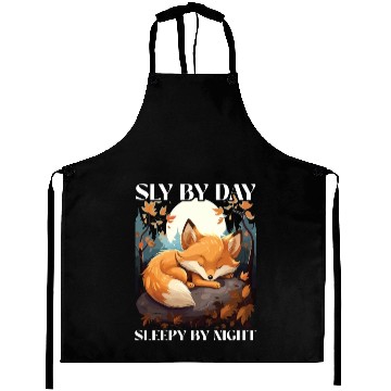 Discover Sleeping Fox Sleepyhead Napping Sleep Fox Lover Aprons