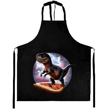Discover Dinosaurs on pizza through space Aprons