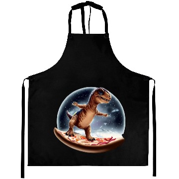 Discover Dinosaurs on pizza through space Aprons
