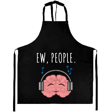 Discover Ew People Brain Headphones Distressed Aprons