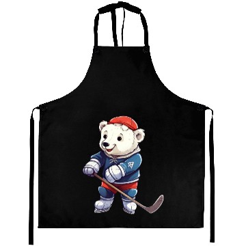 Discover Polar bear hockey player Aprons