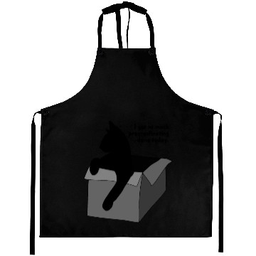 Discover Procrastinating Black Cat in Box Aprons