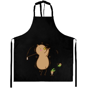 Discover Kiwi playing Golf Kiwi Bird and Fruit Aprons