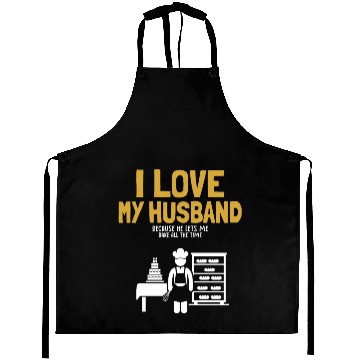 Discover I Love My Husband Baking Bread Expert Pastry Chef Aprons