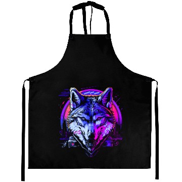 Discover Retro Rhythm Wolf Aprons