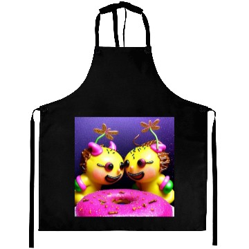 Discover Alien Cats With Pink Donut Aprons