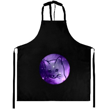 Discover Galaxy Space Cat Funny Cat Lover Aprons