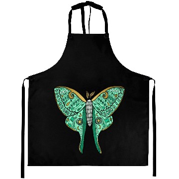 Discover Luna Moth Green And Gold Aprons