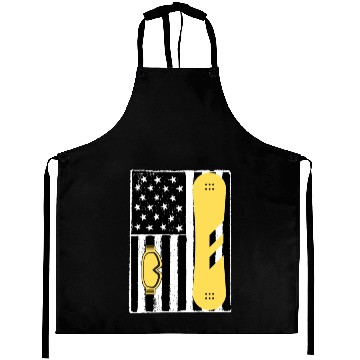 Discover Vintage Snowboarding Us Flag Aprons
