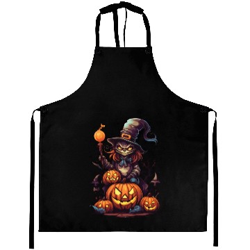 Discover Enchanted Harvest: Witch's Delight amidst Pumpkins Aprons