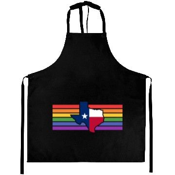 Discover Texas Map Pride Flag Design for proud LGBT+ Texans Aprons