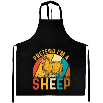 Discover Sheep Lover Funny Pretend I'm a Sheep Retro Lamb Aprons