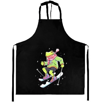 Discover Frog Skiing Skier Ski Winter Snow Aprons