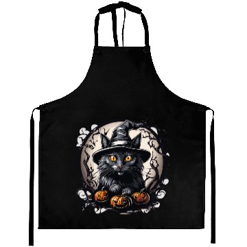 Discover Witch Black Cat Gaze Aprons