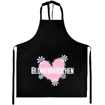 Discover Flower Girl with pink Heart Aprons