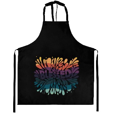 Discover Im Blessed Groovy Design Color Wave Aprons