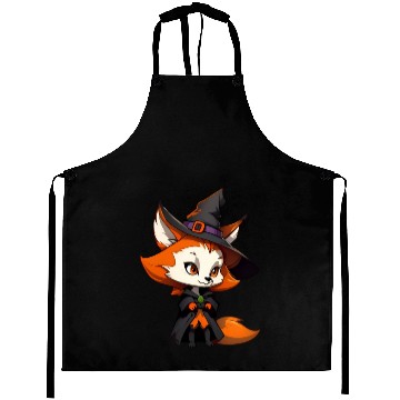 Discover Cute Halloween fox with a witch hat. Aprons