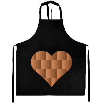 Discover Brown Cute Heart Icon Aprons