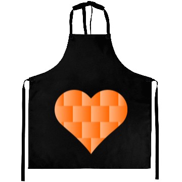 Discover Orange Cute Heart Icon Aprons