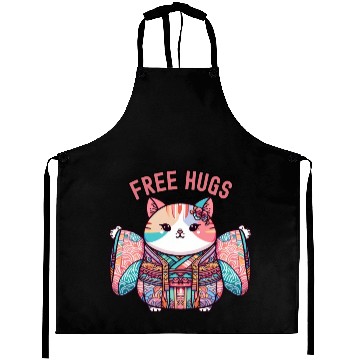 Discover Free hugs from Japanese cat Aprons