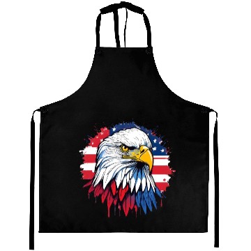 Discover American flag and majestic eagle Aprons
