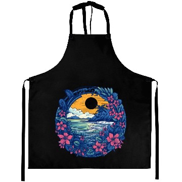 Discover Flower Blossoms By Ocean Surfing Aprons