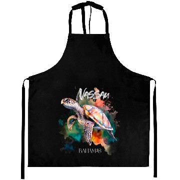 Discover Bahamas Seat Turtle Bahamian Flag Beach Great Shar Aprons